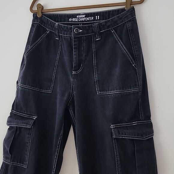 HT Hot Topic Black Carpenter Cargo Pants Jeans 11 W 32 L 31 (5E) - Picture 3 of 11
